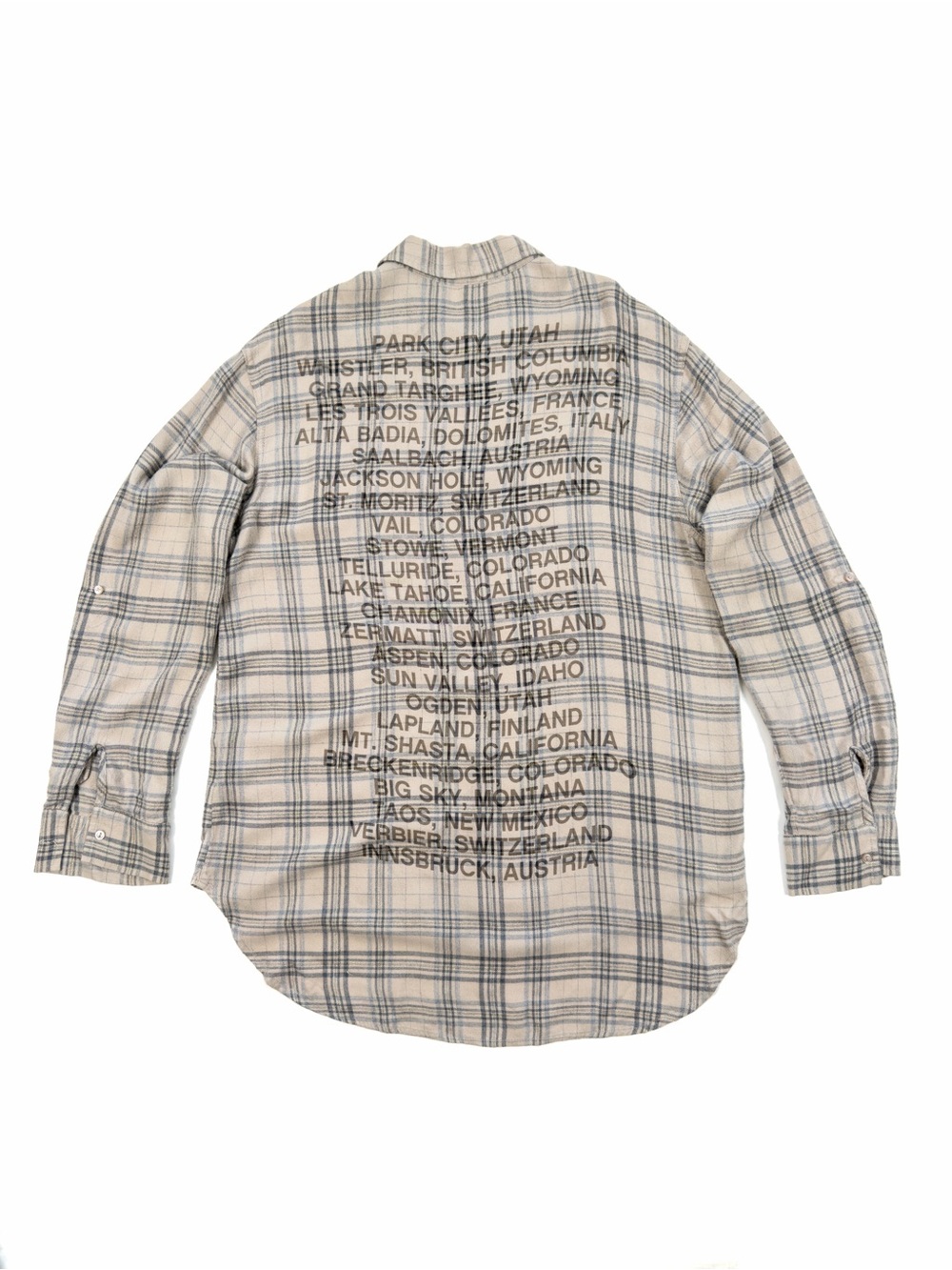 Sundry Anthropologie Destinations Button-down Flannel Shirt Beige Plaid Size 0